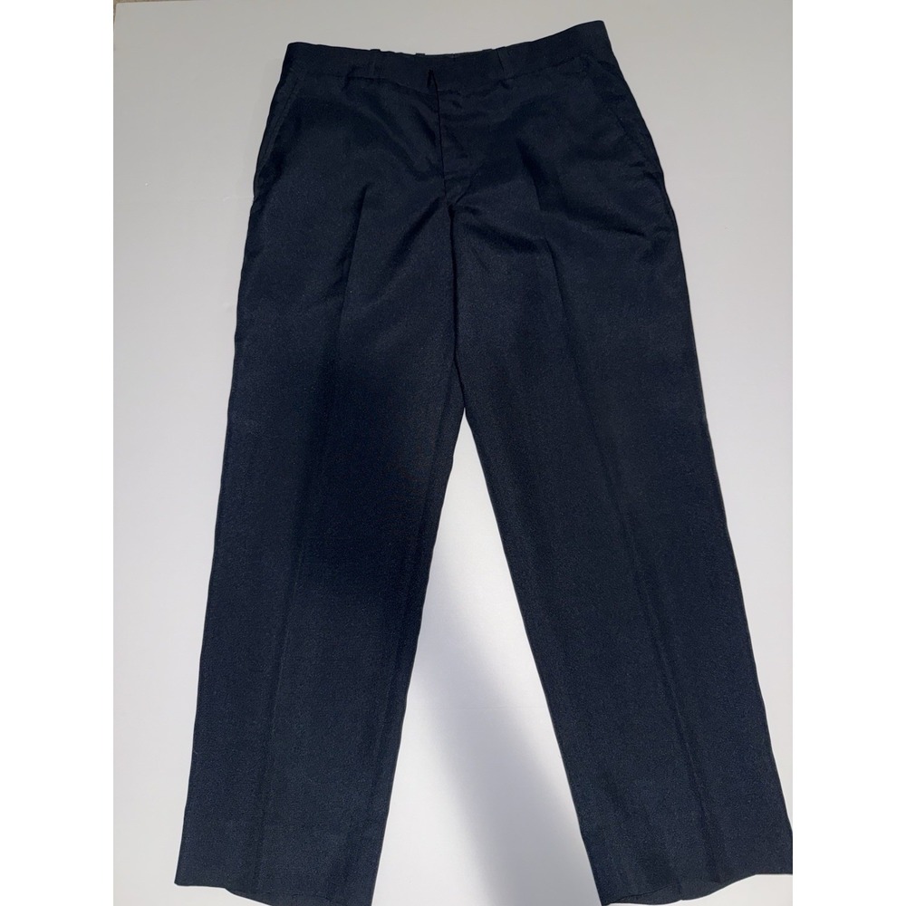 Klasik Singapore Men Dress Pants Custom Tailored Black Flat Front Formal Office